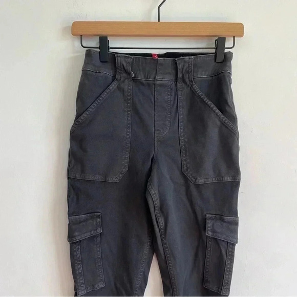SPANX Twill Tapered Cargo Pant Gray Stretch Womens Pocket Faux Jean Small XS - Picture 7 of 13
